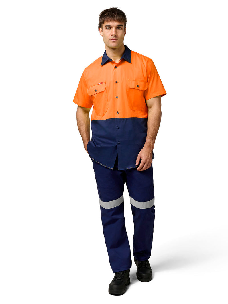 Hard Yakka Y07559 Core Hi-Vis 2 Tone Vented Short Sleeve Shirt Mens – product photo