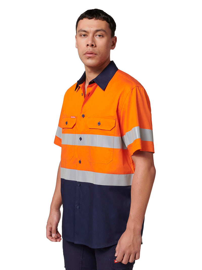 Hard Yakka Y07754 Short Sleeve Hi Vis 2 Tone Taped Vented Shirt Mens – product photo