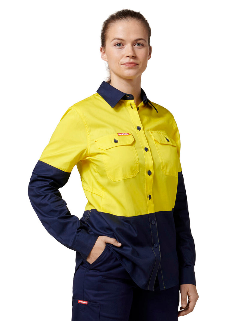 Hard Yakka Y08225 Core 2 Tone Hi-Vis Vented Long Sleeve Shirt Ladies – product photo
