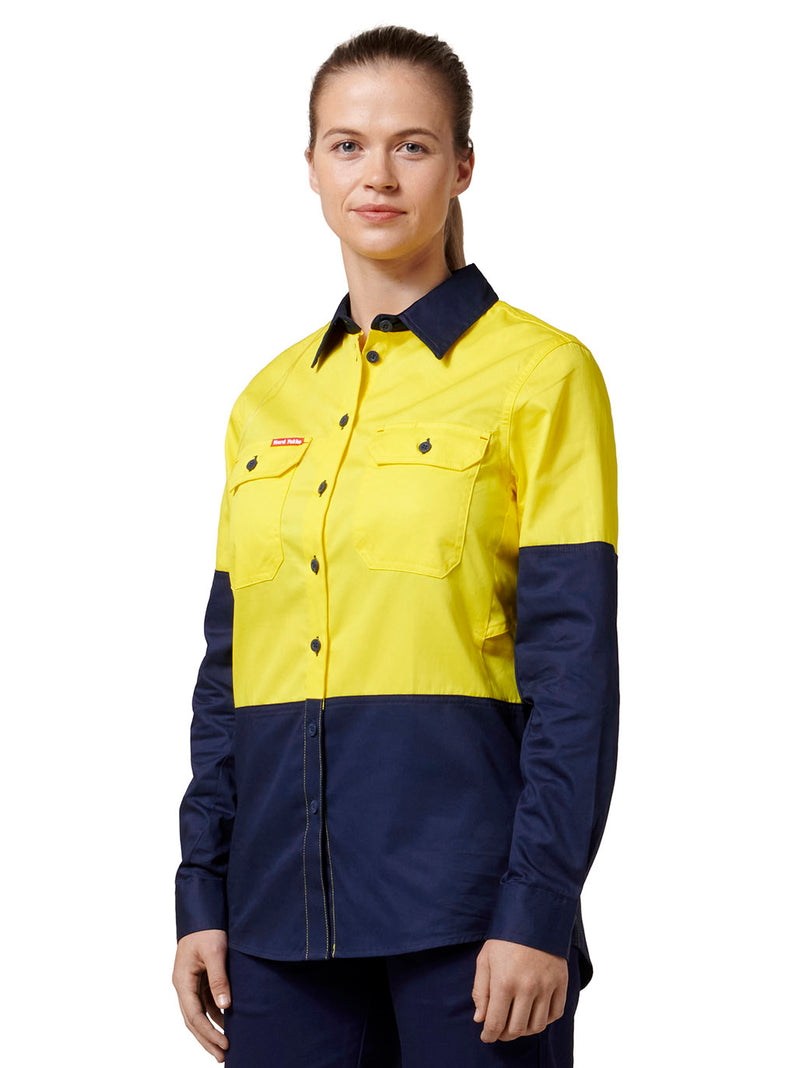 Hard Yakka Y08225 Core 2 Tone Hi-Vis Vented Long Sleeve Shirt Ladies – product photo