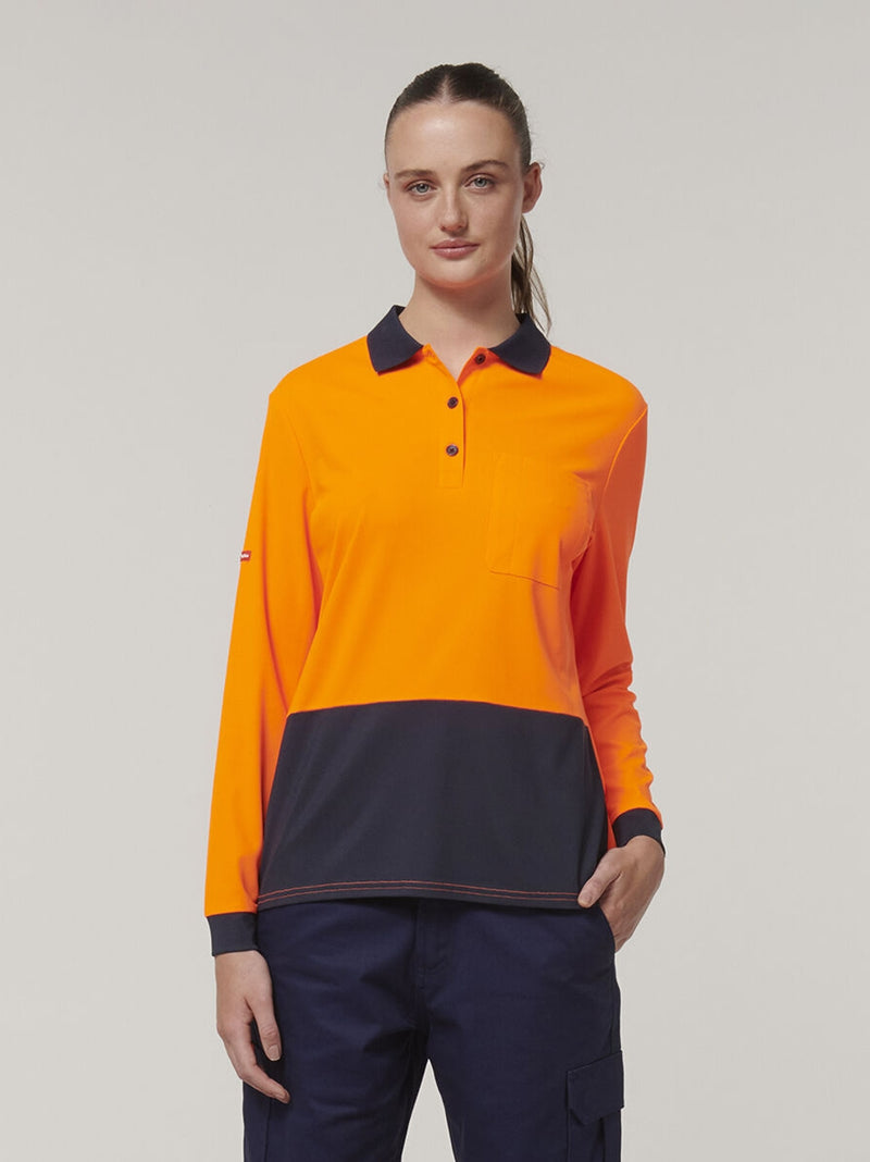 Hard Yakka Y08603 Long Sleeve Hi Vis Polo Ladies – product photo