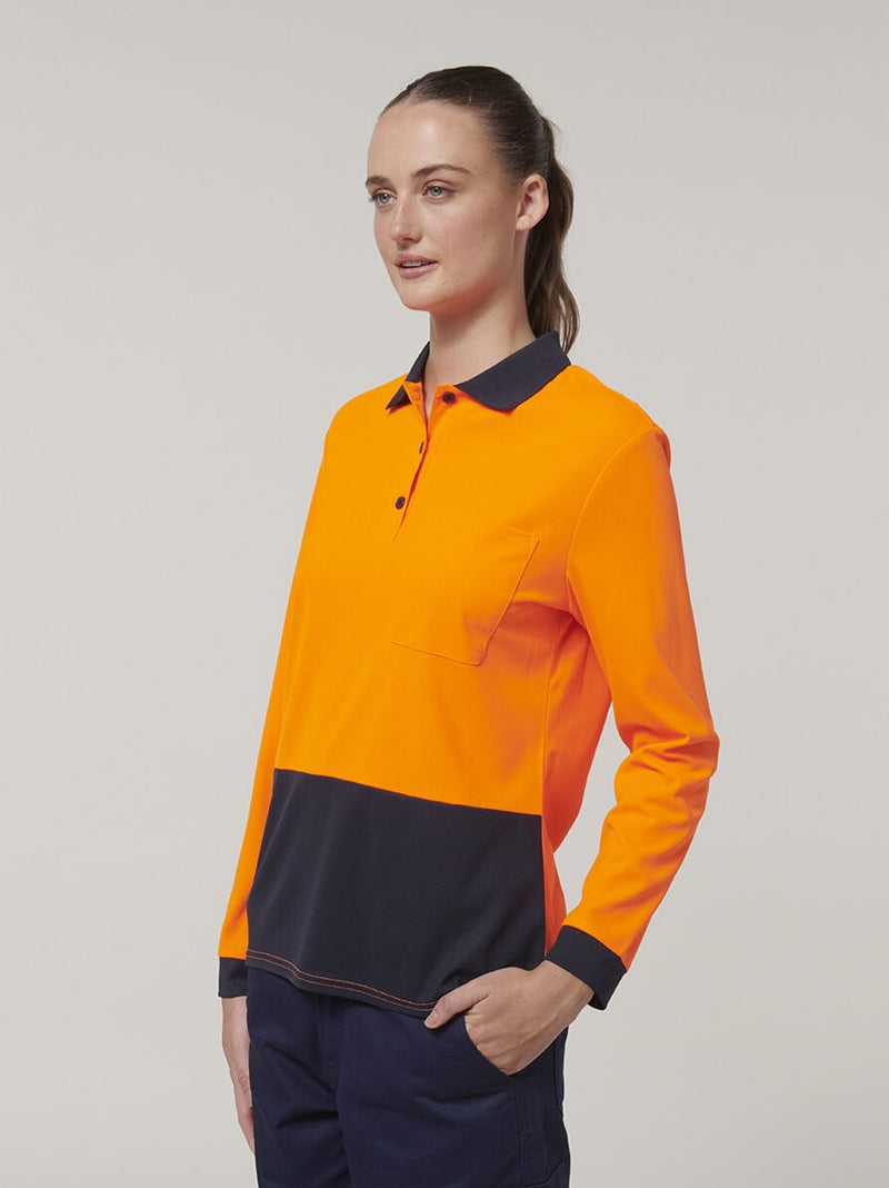 Hard Yakka Y08603 Long Sleeve Hi Vis Polo Ladies – product photo