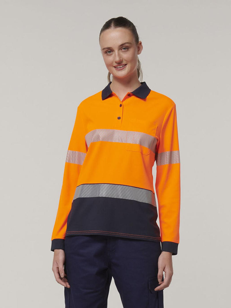 Hard Yakka Y08604 Long Sleeve Hi Vis Taped Polo Ladies – product photo