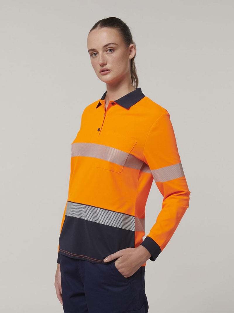 Hard Yakka Y08604 Long Sleeve Hi Vis Taped Polo Ladies – product photo