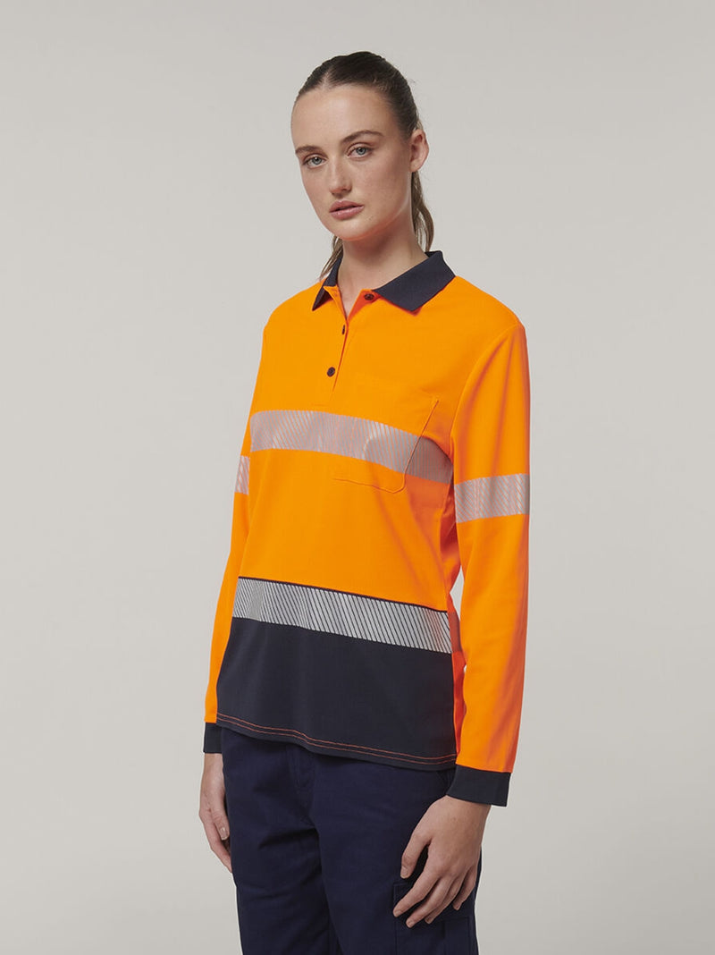 Hard Yakka Y08604 Long Sleeve Hi Vis Taped Polo Ladies – product photo