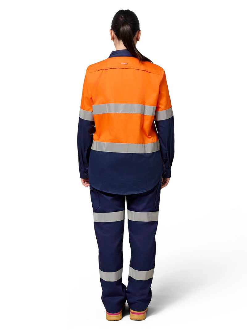 Hard Yakka Y08805 Hi-Vis Lightweight 2 Tone Taped Long Sleeve Shirt Ladies – product photo
