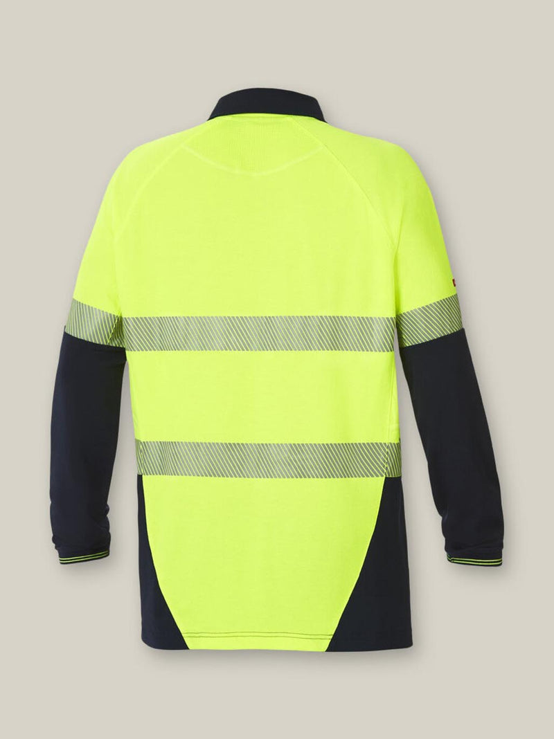 Hard Yakka Y11379 Core Hi-Vis 2 Tone Taped Vented Long Sleeve Polo Mens – product photo