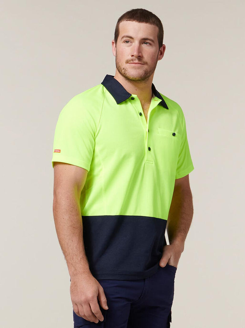 Hard Yakka Y11396 Core Hi-Vis 2 Tone Vented Short Sleeve Polo Mens – product photo
