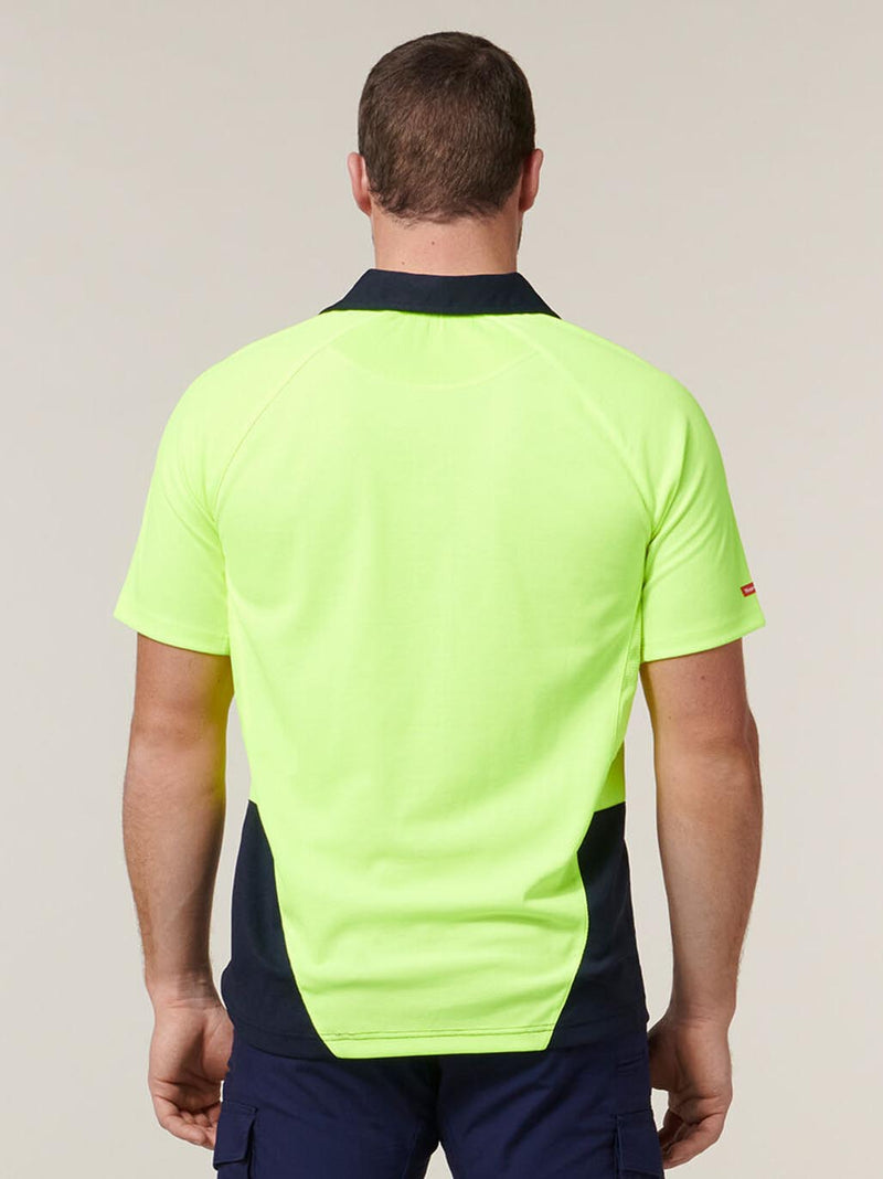 Hard Yakka Y11396 Core Hi-Vis 2 Tone Vented Short Sleeve Polo Mens – product photo