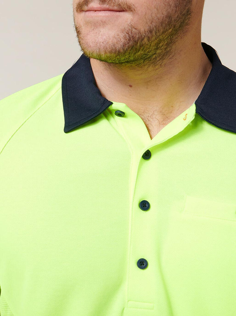 Hard Yakka Y11396 Core Hi-Vis 2 Tone Vented Short Sleeve Polo Mens – product photo