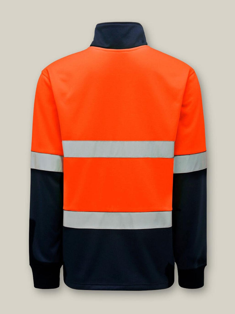 Hard Yakka Y19270 Hi-Vis 2 Tone 1/4 Zip Brushed Taped Fleece Jumper Mens – product photo