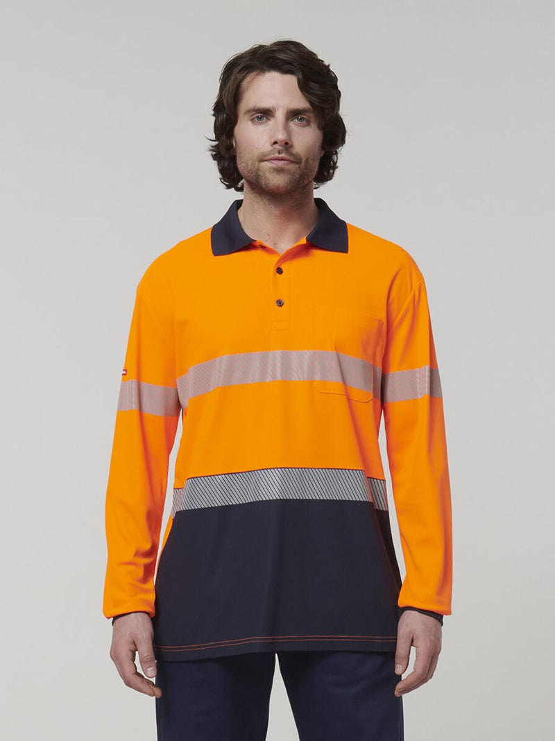 Hard Yakka Y19619 Long Sleeve Hi Vis Taped Polo Mens – product photo