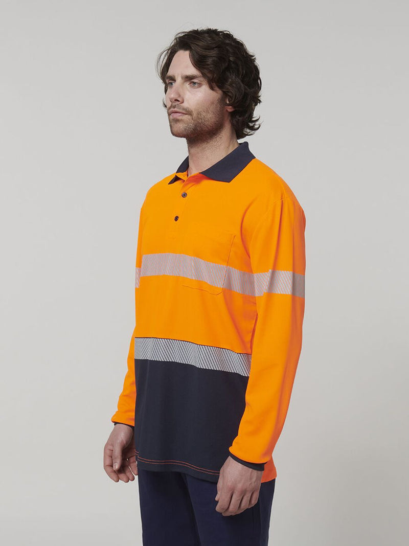 Hard Yakka Y19619 Long Sleeve Hi Vis Taped Polo Mens – product photo