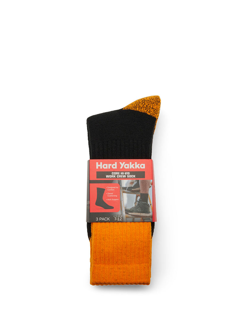 Hard Yakka Y20014 Core Hi Vis Work Crew Sock - 3 Pack – product photo