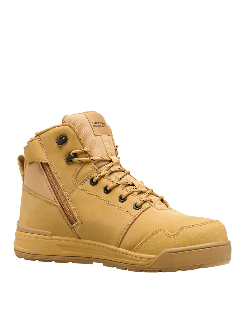 Hard Yakka Y60122 Evolution Lace Up & Side Zip 5" Steel Toe Safety Boot - Wheat – product photo