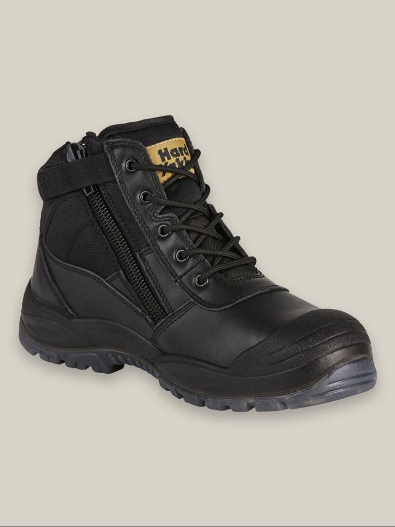 Hard Yakka Y60125 Utility Zip Sided Steel Toe Safety Boot - Black – product photo