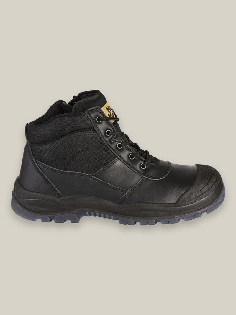 Hard Yakka Y60125 Utility Zip Sided Steel Toe Safety Boot - Black – product photo