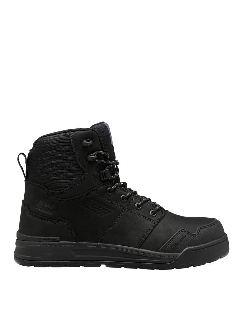 Hard Yakka Y60138 Evolution Lace Up & Side Zip 6" Steel Toe Safety Boot - Black – product photo
