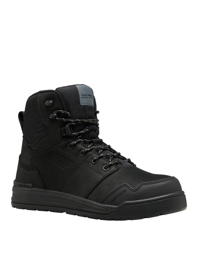 Hard Yakka Y60138 Evolution Lace Up & Side Zip 6" Steel Toe Safety Boot - Black – product photo