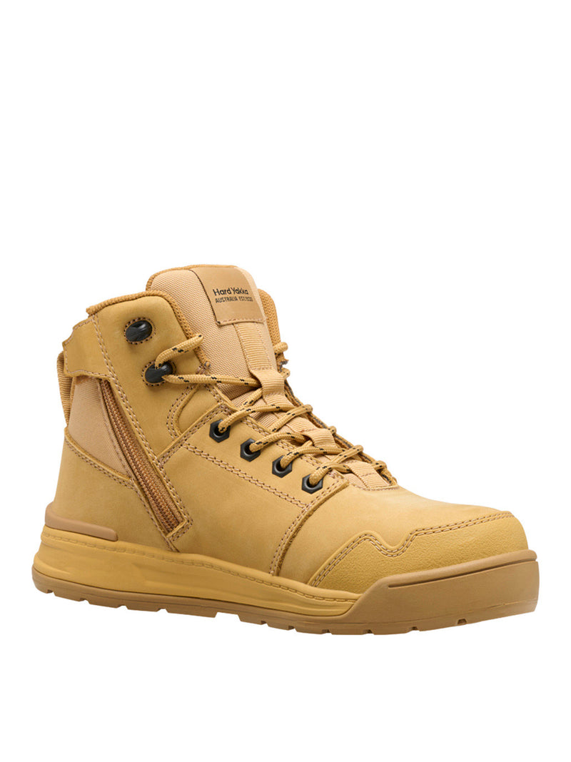 Hard Yakka Y60147 Evolution Lace Up & Side Zip 5" Steel Toe Safety Boot - Wheat Ladies – product photo