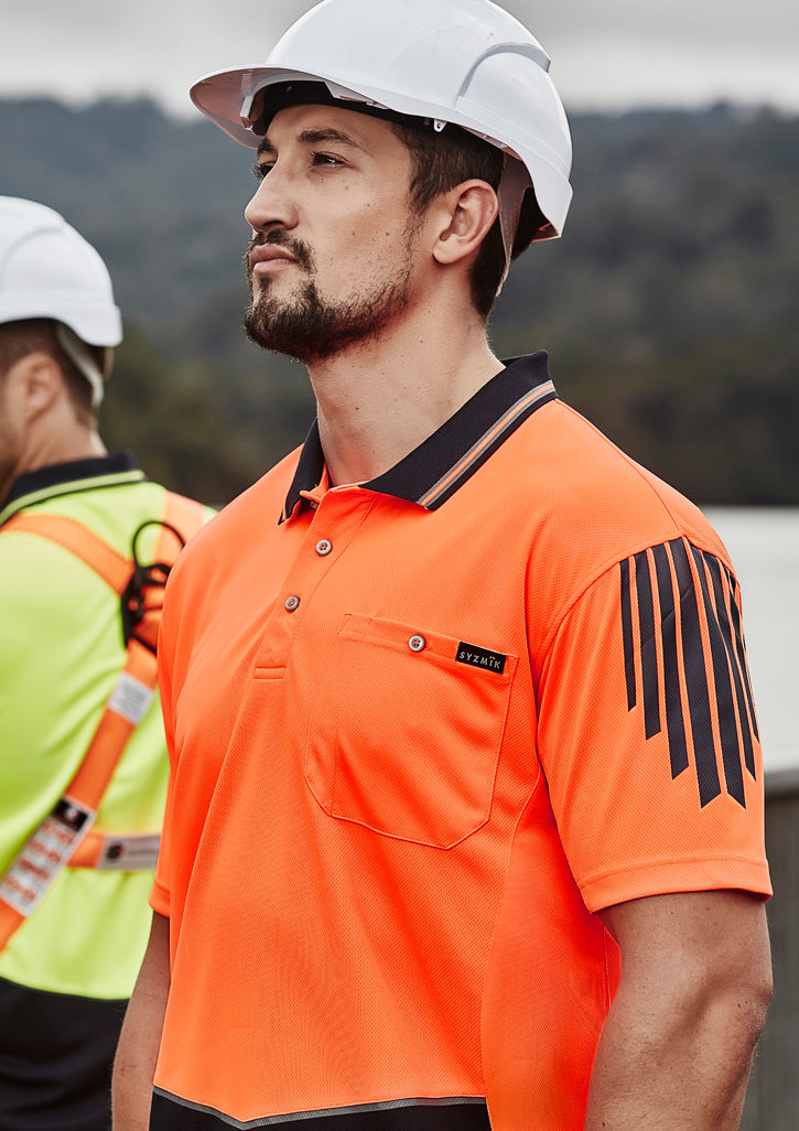Syzmik Workwear ZH315 Hi Vis Flux Short Sleeve Polo Mens