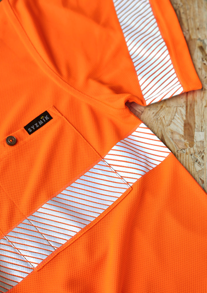 Syzmik Workwear ZH535 Hi Vis Segmented Tape Short Sleeve Polo Unisex zoom 2