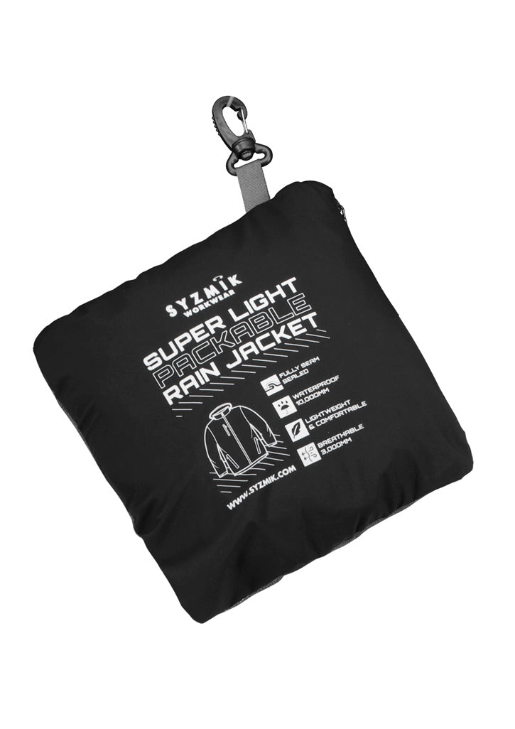 Syzmik Workwear ZJ260 Super Light Packable Rain Jacket Unisex bag