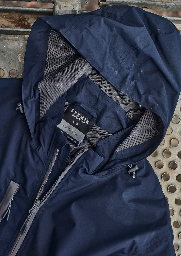 Syzmik Workwear ZJ260 Super Light Packable Rain Jacket Unisex flatlay 2