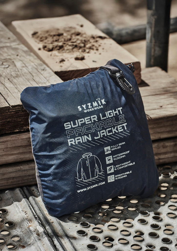 Syzmik Workwear ZJ260 Super Light Packable Rain Jacket Unisex bag 2