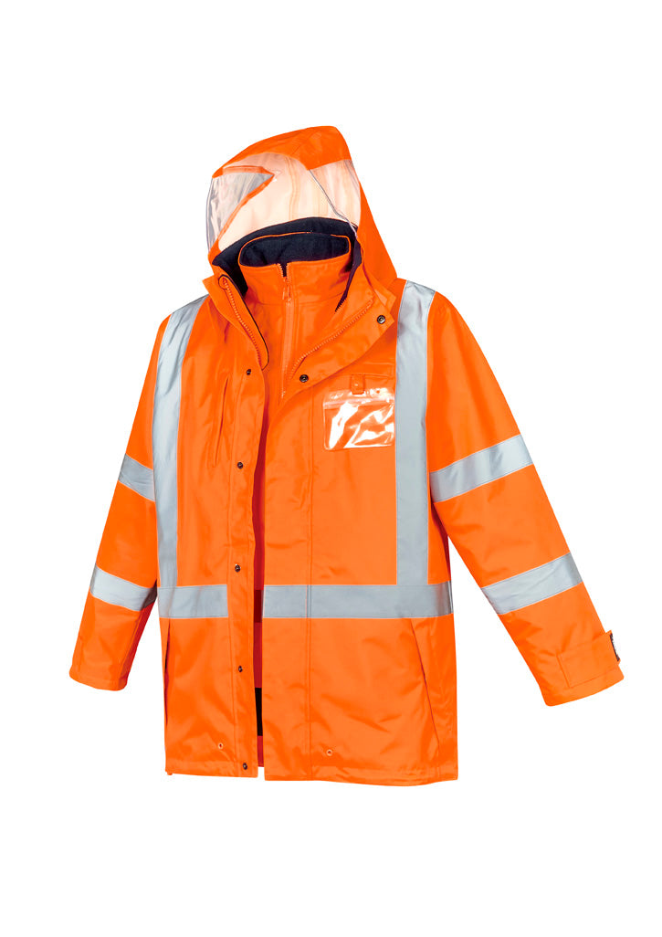 Syzmik Workwear ZJ616 Hi Vis X Back 4 In 1 Waterproof Jacket Mens 2