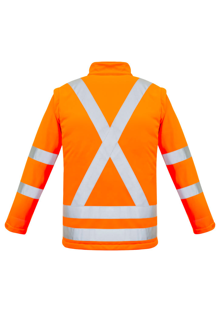 Syzmik Workwear ZJ680 Hi Vis X Back 2 In 1 Softshell Jacket Mens rear