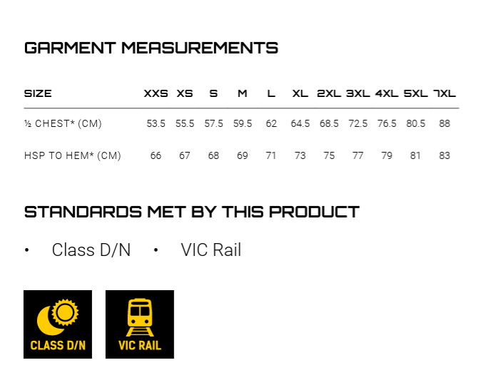 Hi Vis VIC Rail Zip Vest Unisex