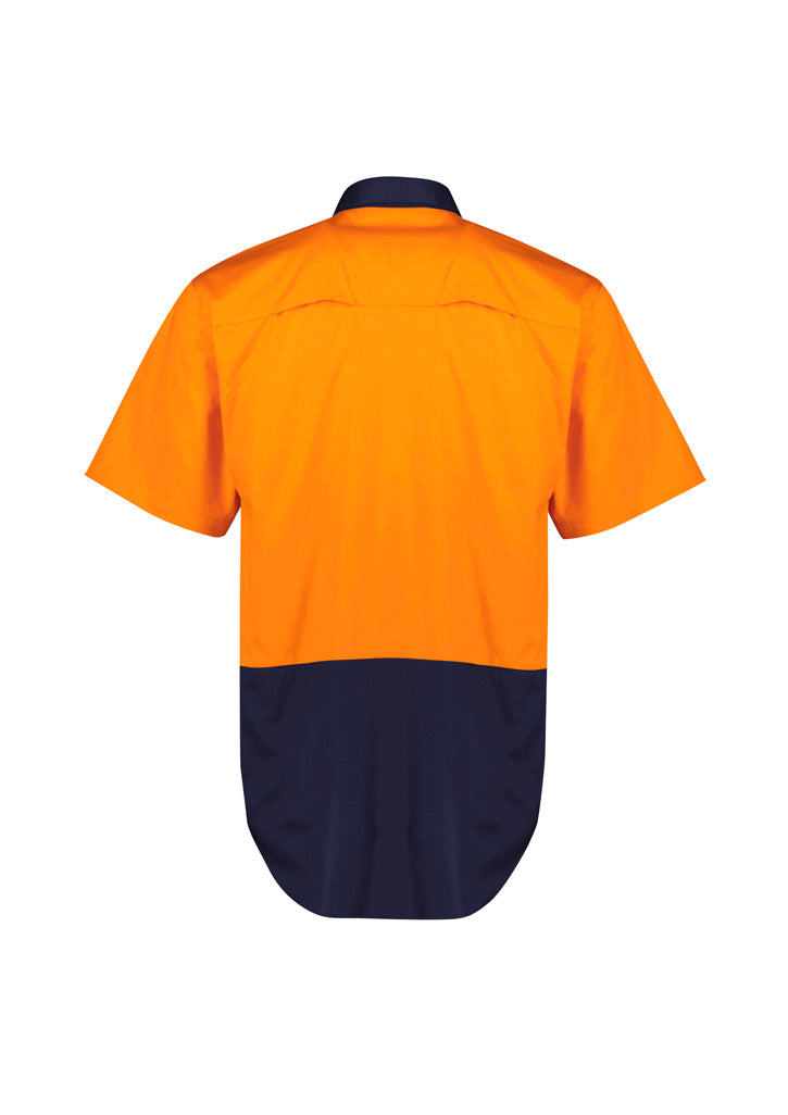 Syzmik Workwear ZW115 Hi Vis Short Sleeve Shirt Mens REAR