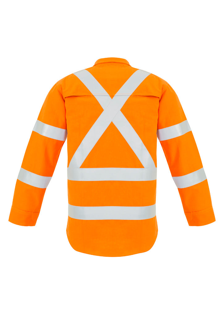 Syzmik Workwear ZW137 Red Flame Hi Vis X Back Shirt Mens 2