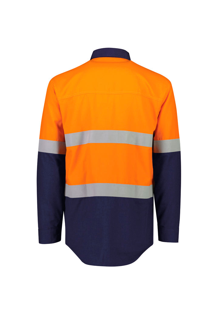 Syzmik Workwear ZW180 Orange Flame Lightweight Ripstop Shirt - Hoop Taped Mens 2