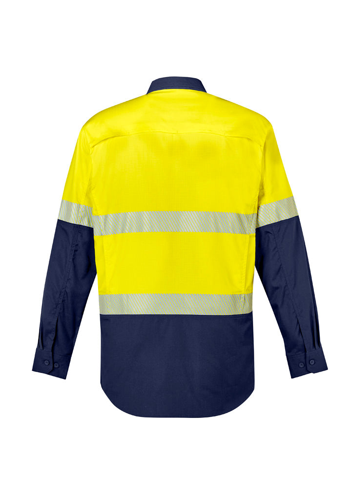 SYZMIK ZW229 Rugged Cooling Hi Vis Segmented Tape Long Sleeve Shirt Mens rear