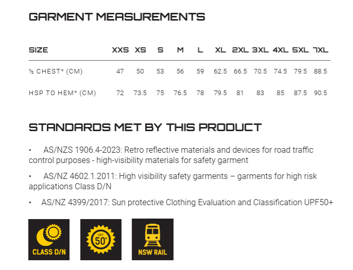 Hi Vis X Back NSW Rail Shirt - Segmented Tape Mens