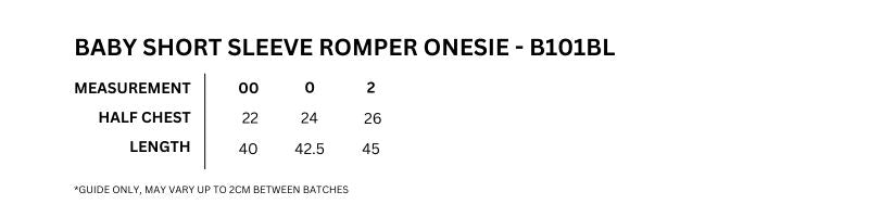 Size guide – Baby Short Sleeve Romper