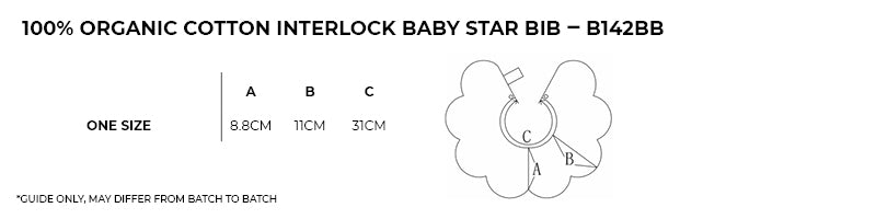 Size guide – Organic Cotton Star Bib Baby