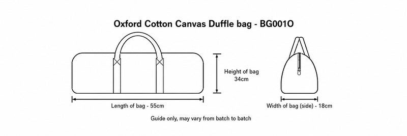 Size guide – Canvas Oxford Bag Unisex