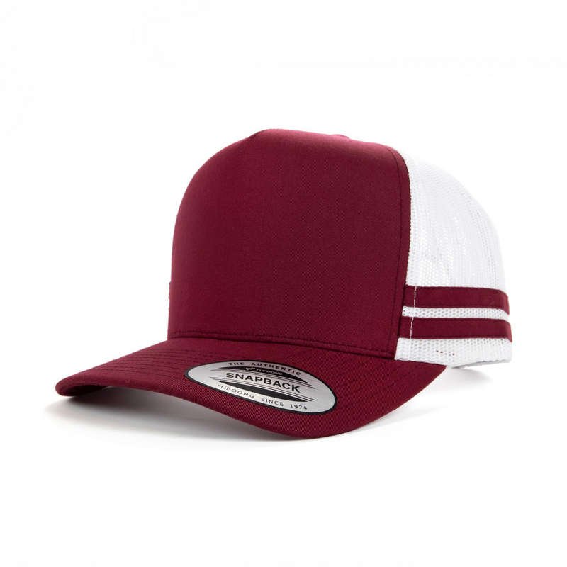 maroon/white