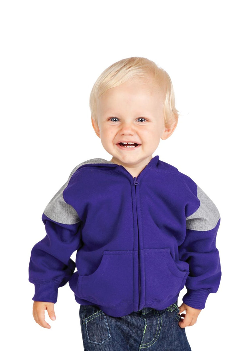 RAMO F335ZZ Shoulder Contrast Panel Zip Hoodie Kids