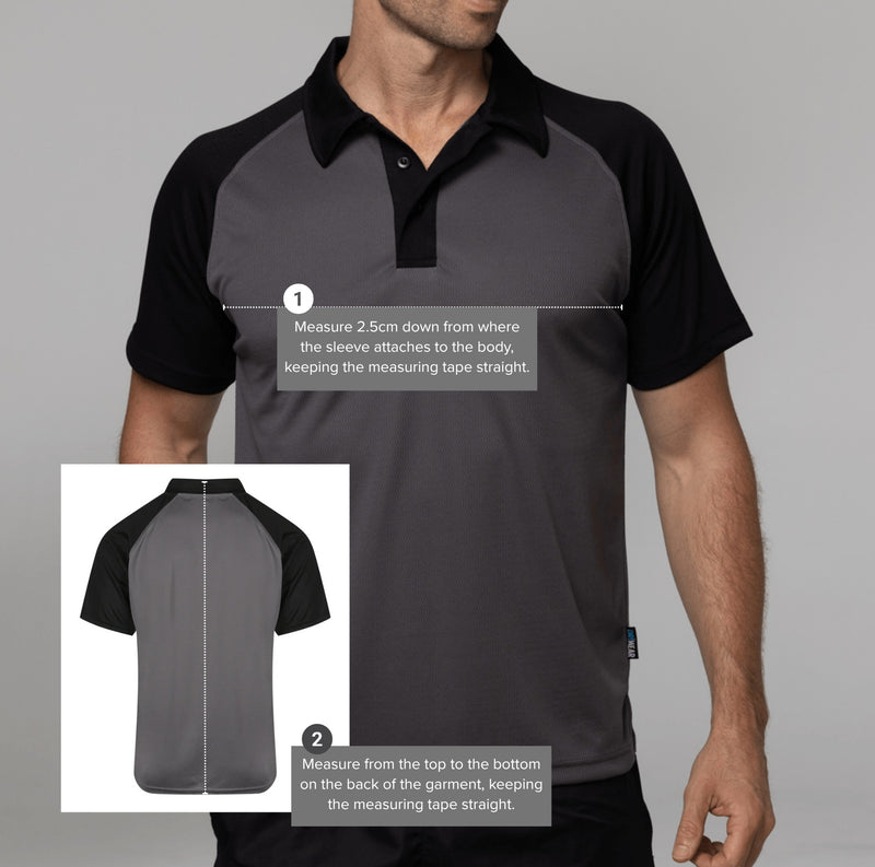 how to measure AP-1302 Currumbin Mens Polo