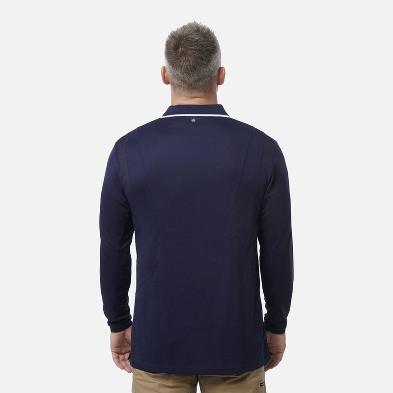 King Gee K69790 Workcool Long Sleeve Polo Shirt rear