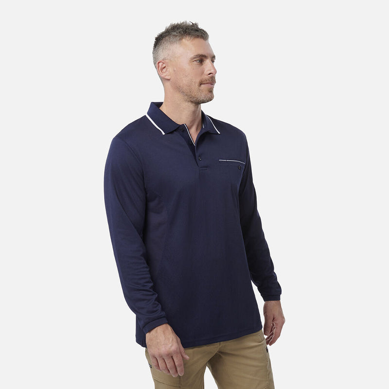 King Gee K69790 Workcool Long Sleeve Polo Shirt