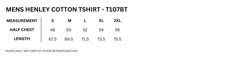 Size guide – Henley Tee Mens