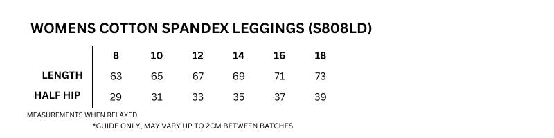 Size guide – Cotton Spandex 3/4 Leggings Ladies