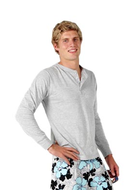 RAMO T000LB Henley Long Sleeve Tee Mens