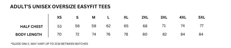 Size guide – Oversized Heavyweight Organic Cotton Tee Unisex (4XL - 5XL)