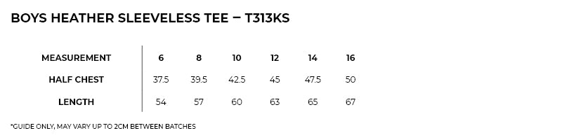 Size guide – Greatness Heather Tank Kids